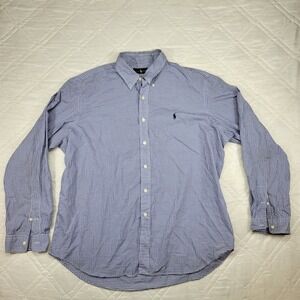 Ralph Lauren blue check long sleeve dress shirt‎ men's XXL / TTG